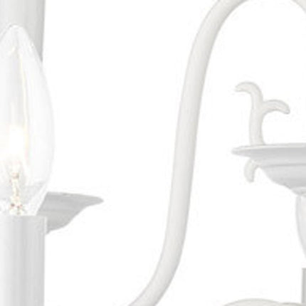 White Twelve Light Dimmable Chandelier With Shades HomeRoots