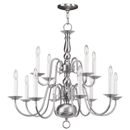 Twelve Light Dimmable Chandelier With Shades HomeRoots