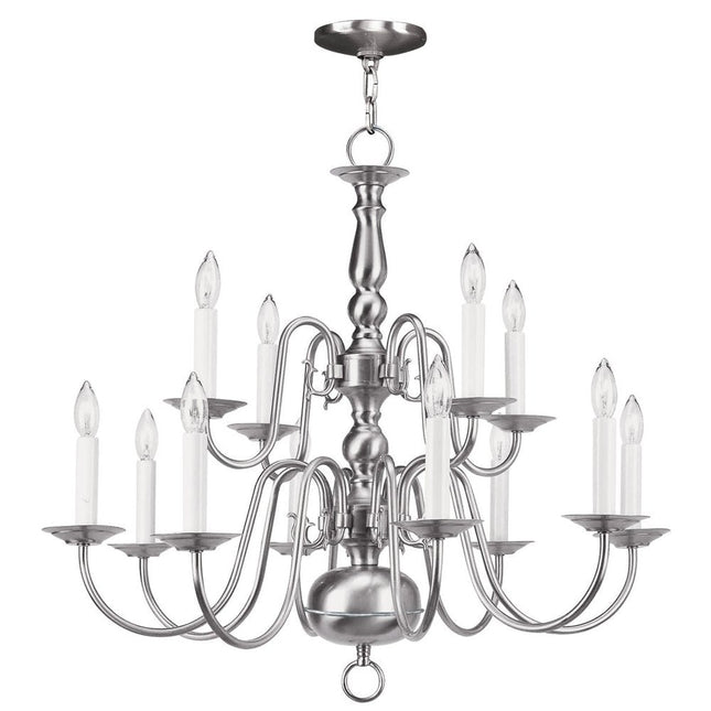 Twelve Light Dimmable Chandelier With Shades HomeRoots