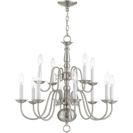 Twelve Light Dimmable Chandelier With Shades HomeRoots