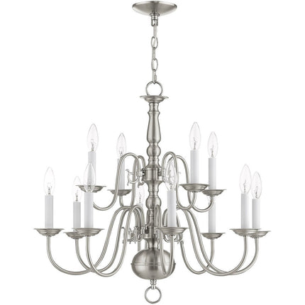 Twelve Light Dimmable Chandelier With Shades HomeRoots