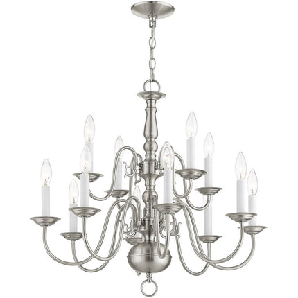 Twelve Light Dimmable Chandelier With Shades HomeRoots