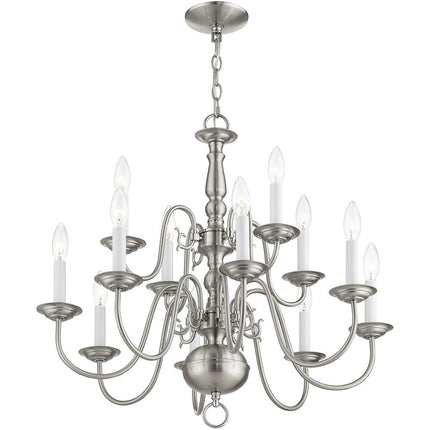 Twelve Light Dimmable Chandelier With Shades HomeRoots