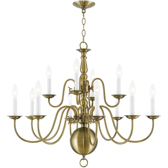 Twelve Light Dimmable Chandelier With Shades HomeRoots