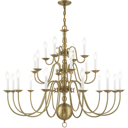 Antiqued Brass Multi Light Metal Dimmable Chandelier With Shades