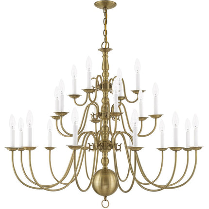 Antiqued Brass Multi Light Metal Dimmable Chandelier With Shades