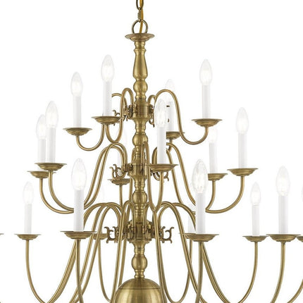 Antiqued Brass Multi Light Metal Dimmable Chandelier With Shades