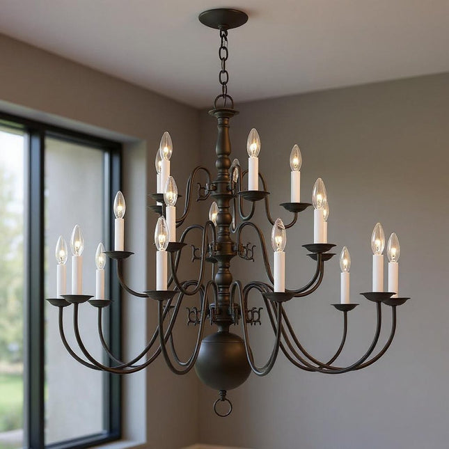 Bronze Multi Light Dimmable Chandelier With Shades HomeRoots