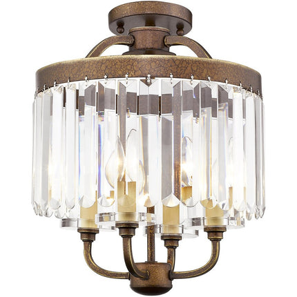 Four Light Dimmable Chandelier With Shades HomeRoots