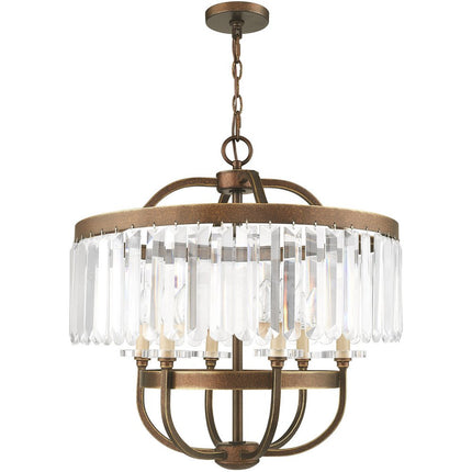 Six Light Dimmable Chandelier With Shades HomeRoots