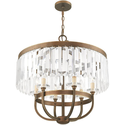 Six Light Dimmable Chandelier With Shades HomeRoots