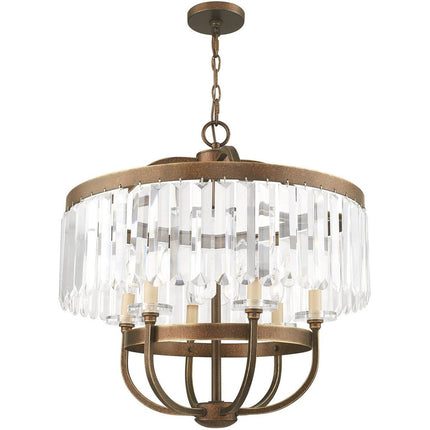 Six Light Dimmable Chandelier With Shades HomeRoots