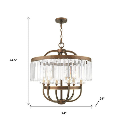 Six Light Dimmable Chandelier With Shades HomeRoots