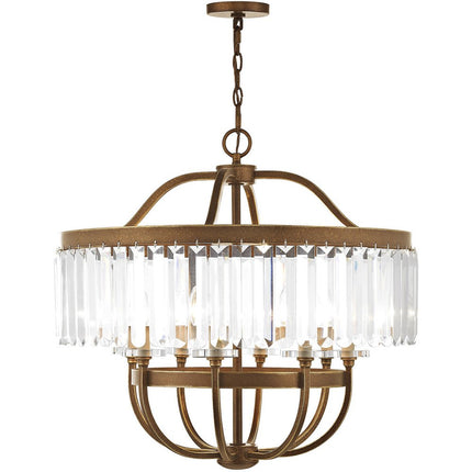 Eight Light Dimmable Chandelier With Shades HomeRoots