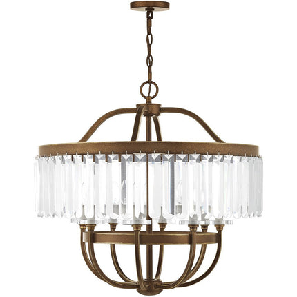 Eight Light Dimmable Chandelier With Shades HomeRoots