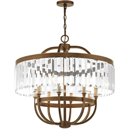 Eight Light Dimmable Chandelier With Shades HomeRoots