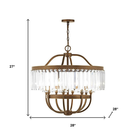 Eight Light Dimmable Chandelier With Shades HomeRoots