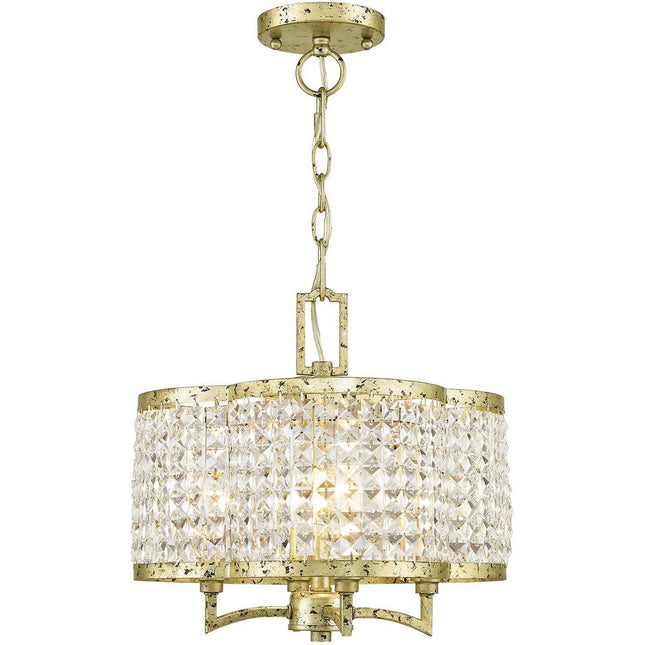 Gold Four Light Metal Dimmable Chandelier With Shades HomeRoots