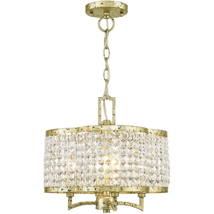 Gold Four Light Metal Dimmable Chandelier With Shades