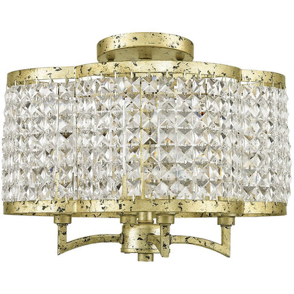 Gold Four Light Metal Dimmable Chandelier With Shades