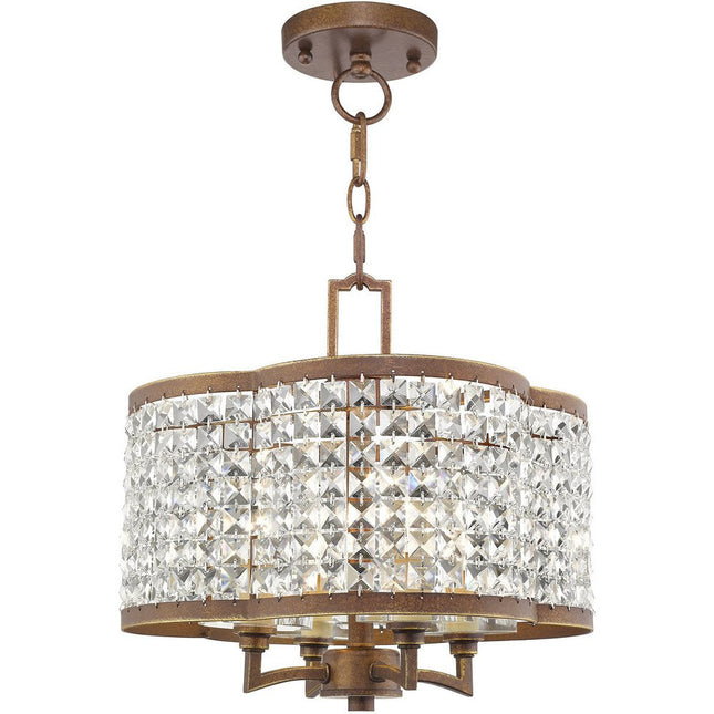 Four Light Dimmable Chandelier With Shades HomeRoots