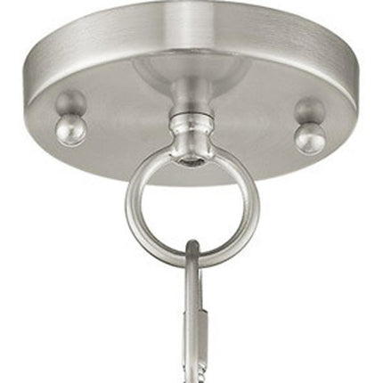 Nickel Four Light Metal Dimmable Chandelier With Shades