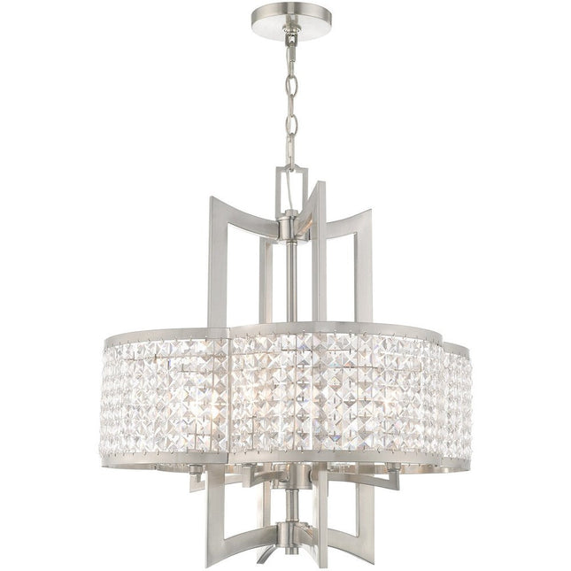 Four Light Dimmable Chandelier With Shades HomeRoots