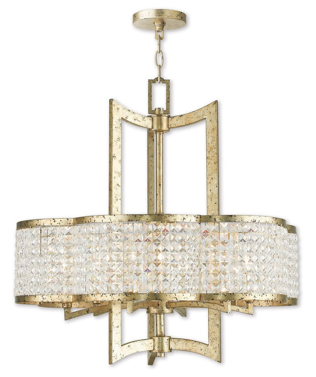 Six Light Dimmable Chandelier With Shades HomeRoots