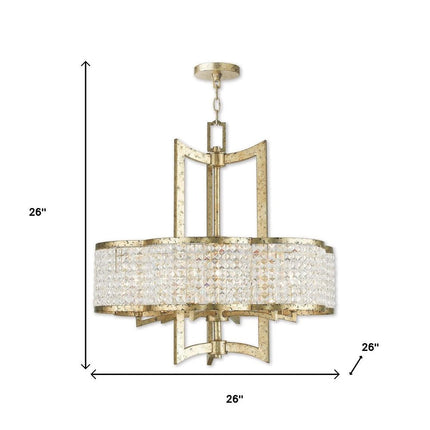 Six Light Dimmable Chandelier With Shades HomeRoots