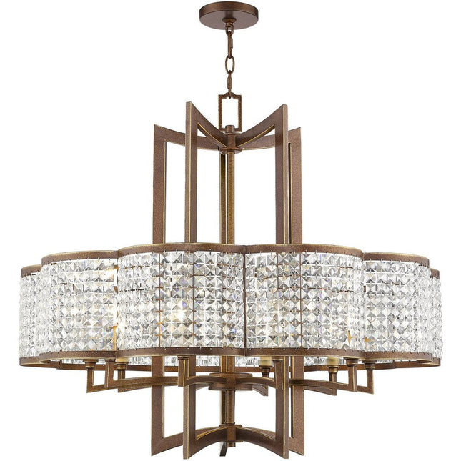 Ten Light Dimmable Chandelier With Shades HomeRoots