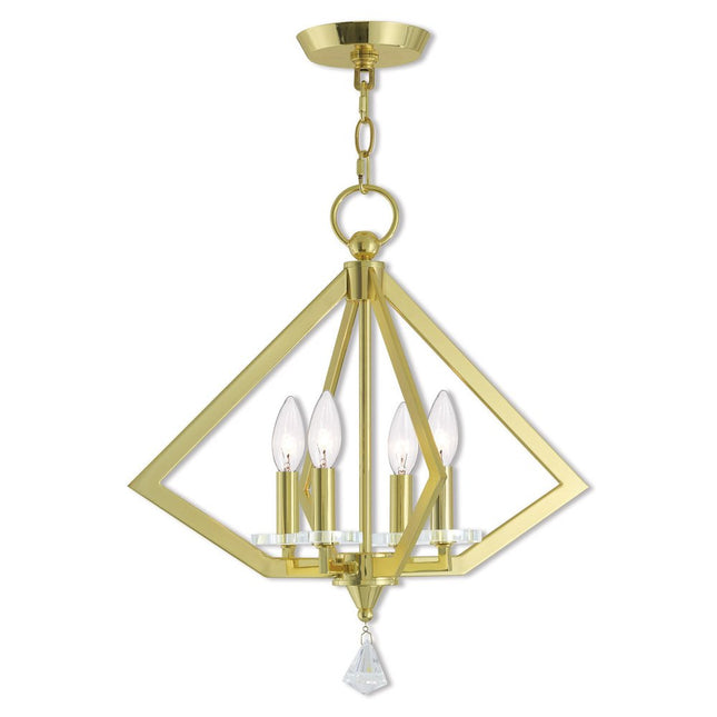 Brass Four Light Metal Dimmable Chandelier With Shades HomeRoots