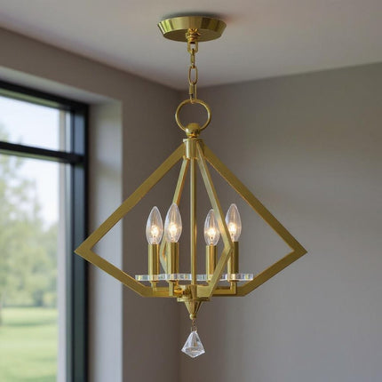 Four Light Dimmable Chandelier With Shades HomeRoots