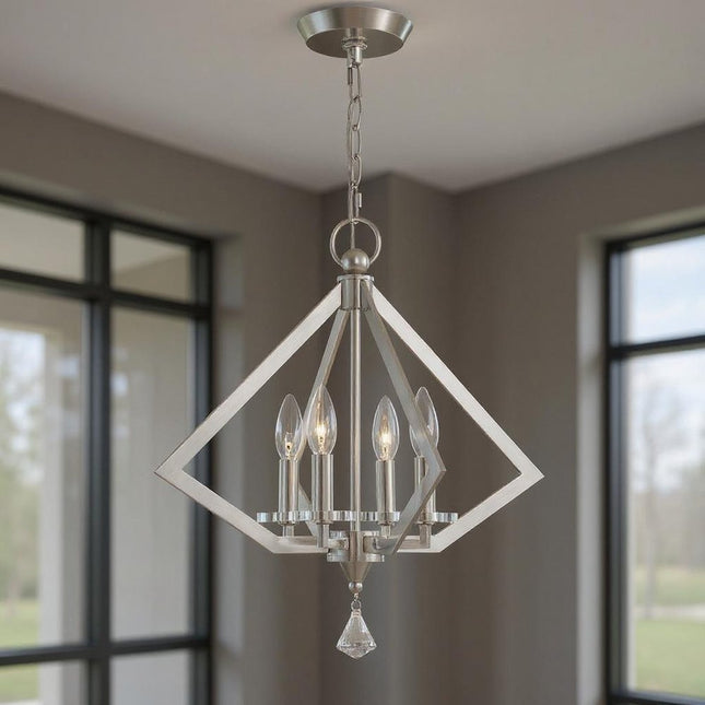Four Light Dimmable Chandelier With Shades HomeRoots
