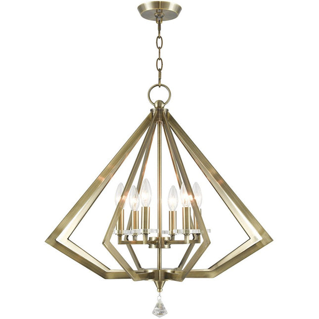 Six Light Dimmable Chandelier With Shades HomeRoots
