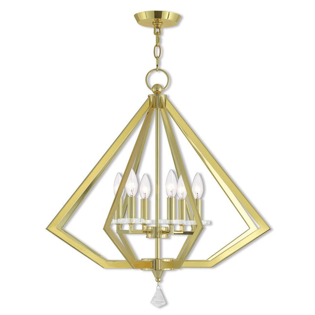 Six Light Dimmable Chandelier With Shades HomeRoots