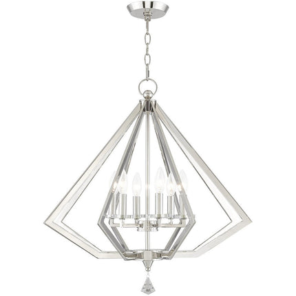 Six Light Dimmable Chandelier With Shades HomeRoots