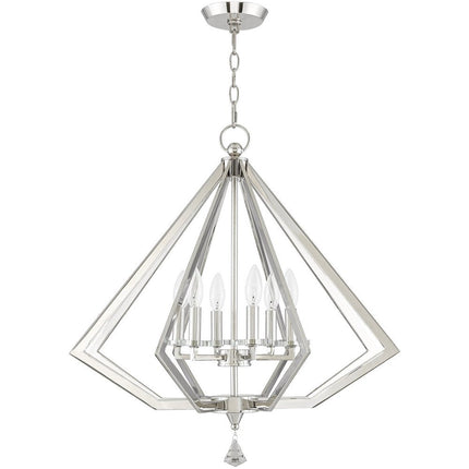 Six Light Dimmable Chandelier With Shades HomeRoots