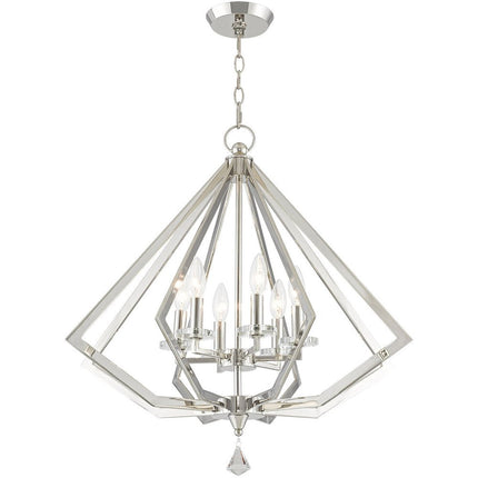 Six Light Dimmable Chandelier With Shades HomeRoots