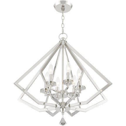 Six Light Dimmable Chandelier With Shades HomeRoots