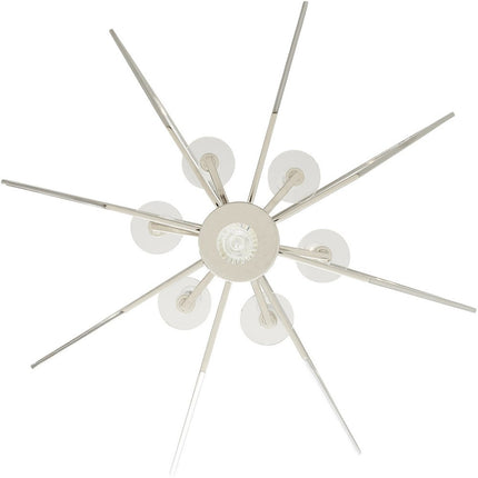 Nickel Six Light Metal Dimmable Chandelier With Shades