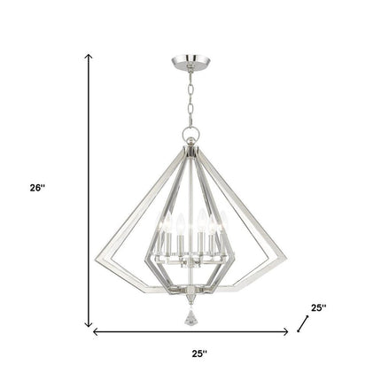 Six Light Dimmable Chandelier With Shades HomeRoots