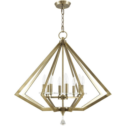 Eight Light Dimmable Chandelier With Shades HomeRoots