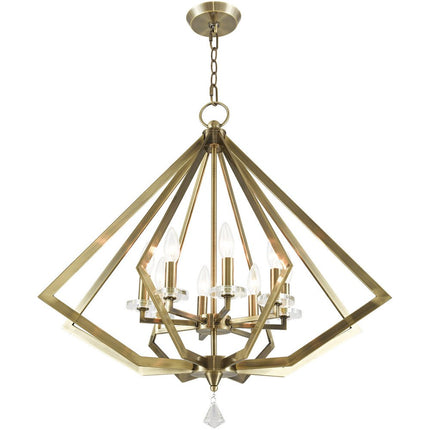 Eight Light Dimmable Chandelier With Shades HomeRoots