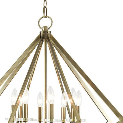 Eight Light Dimmable Chandelier With Shades HomeRoots