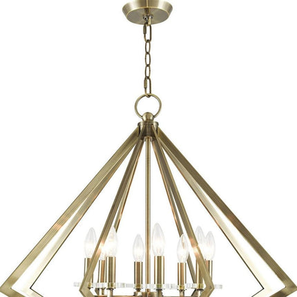 Eight Light Dimmable Chandelier With Shades HomeRoots