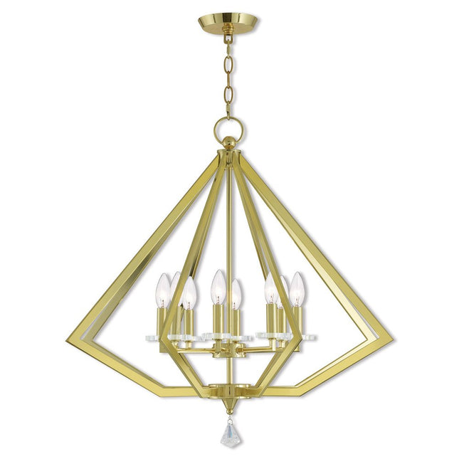Brass Eight Light Metal Dimmable Chandelier With Shades HomeRoots