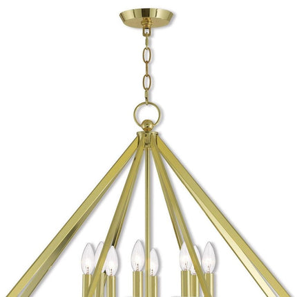 Eight Light Dimmable Chandelier With Shades HomeRoots