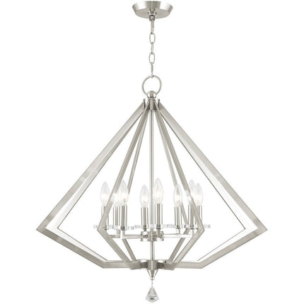 Eight Light Dimmable Chandelier With Shades HomeRoots