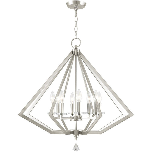 Eight Light Dimmable Chandelier With Shades HomeRoots