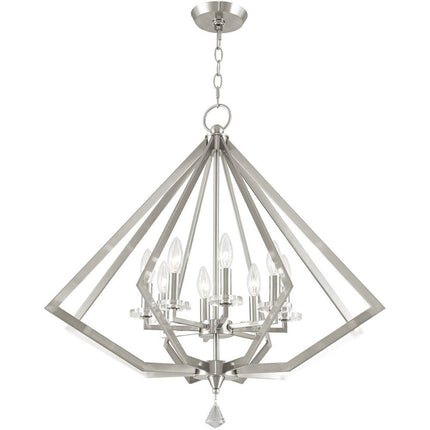 Eight Light Dimmable Chandelier With Shades HomeRoots